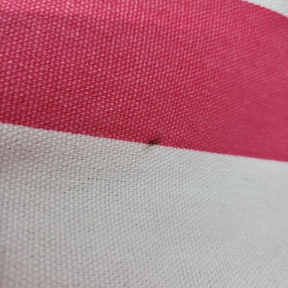 Victorias Secret Pink White Stripe Canvas Take Me To The Beach Tote Rope Handles - Picture 9 of 11